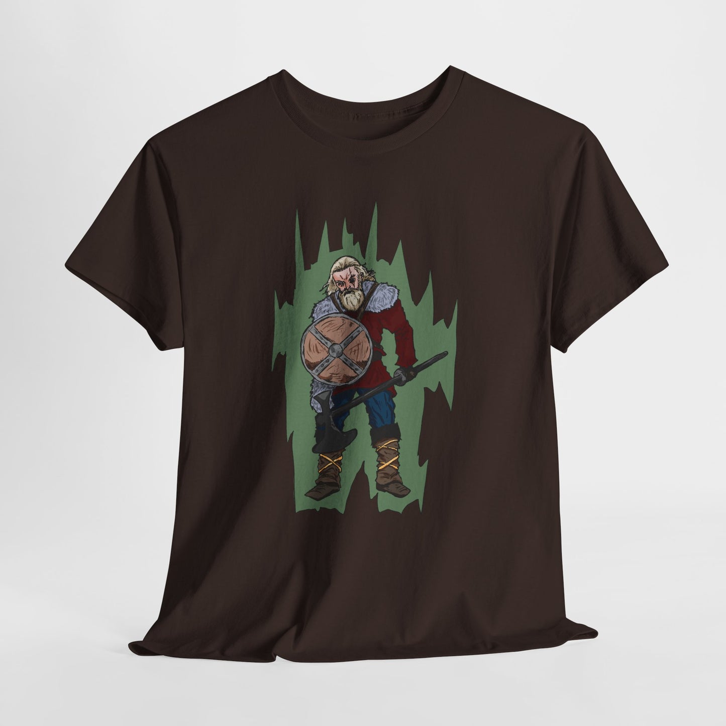 Epic Warrior Graphic Tee, Unisex Heavy Cotton Shirt, Casual Wear, Gamer Gift, Medieval Art Clothing, Battle Theme Fashion