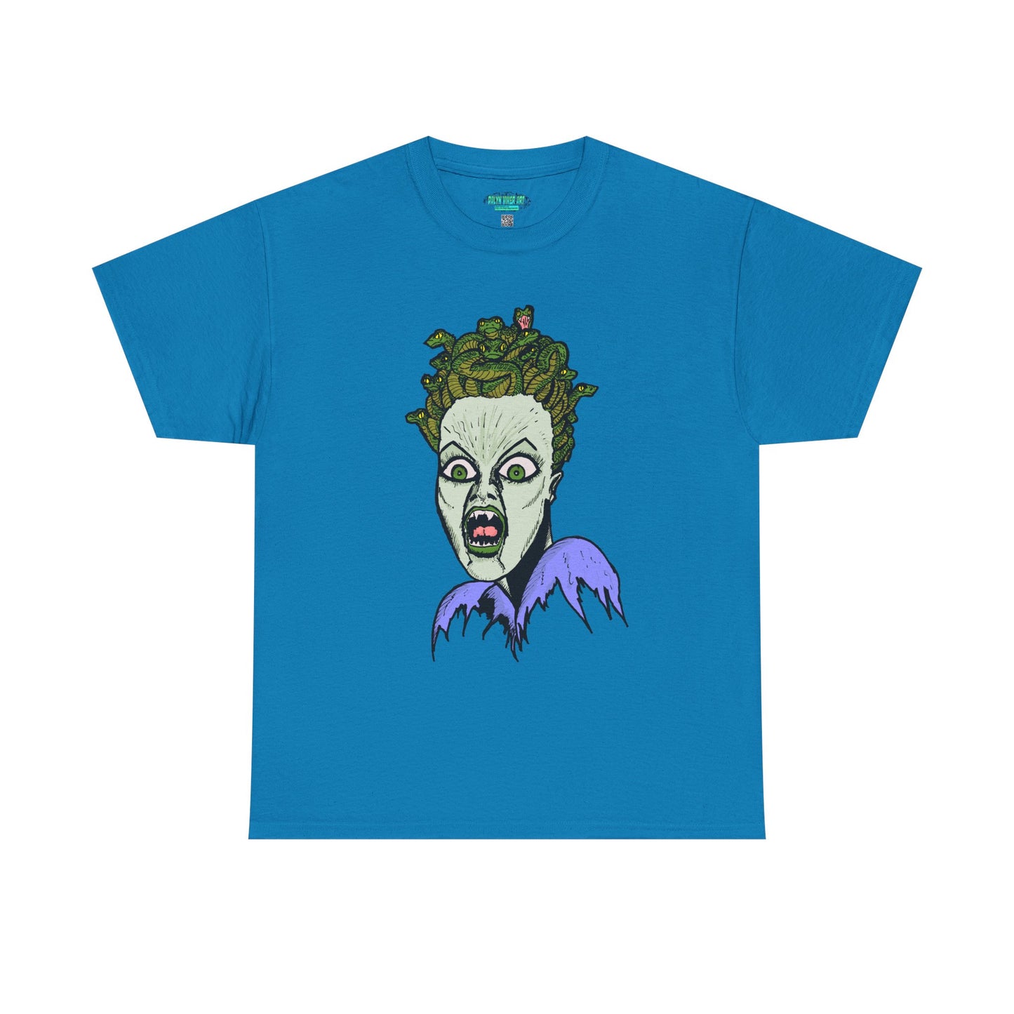 Spooky Medusa Unisex Heavy Cotton Tee - Perfect for Halloween, Horror Fans, Casual Wear, Party Outfits, Graphic Tees