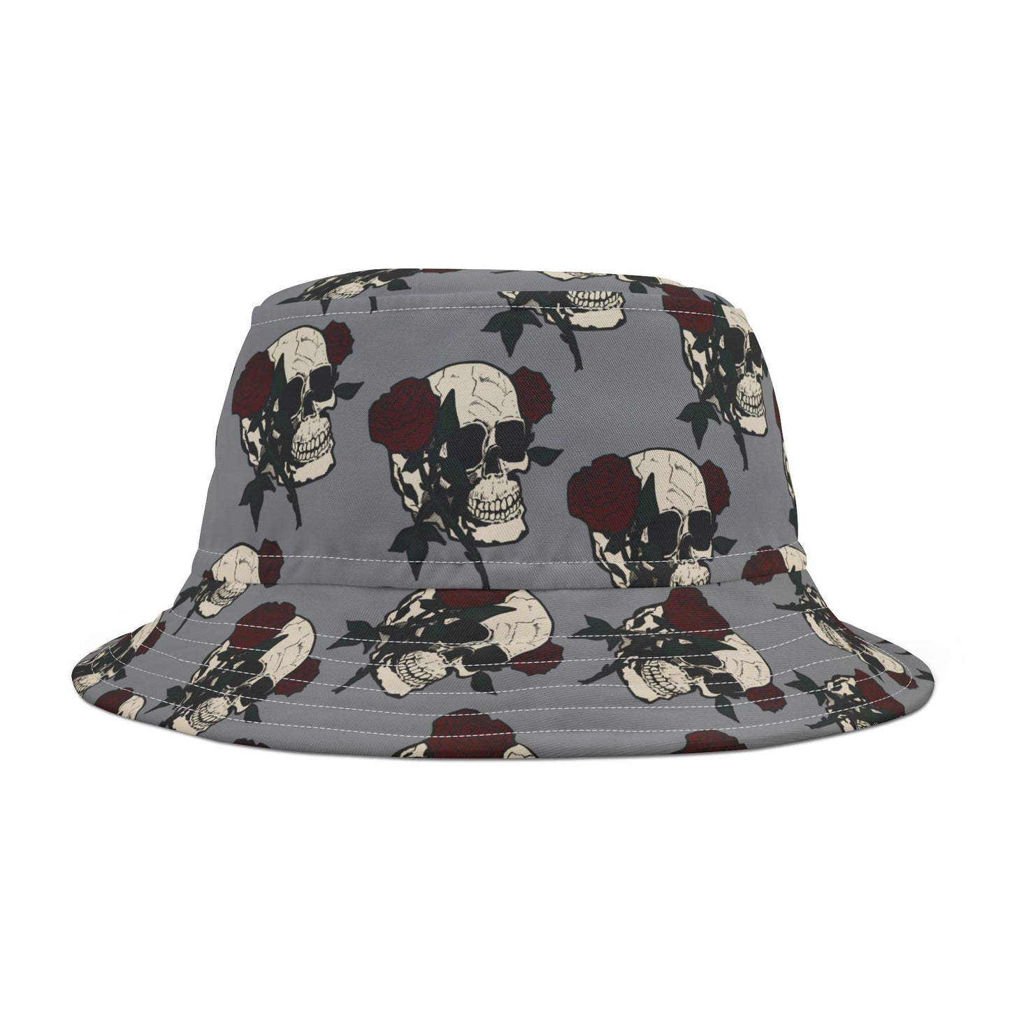 Stylish Skull & Rose Bucket Hat | Trendy Outdoor Accessory