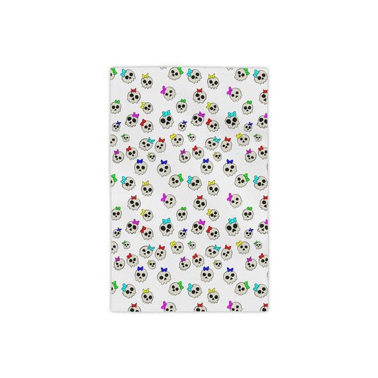 Delightfully Cute Skulls - White - Beach Towels