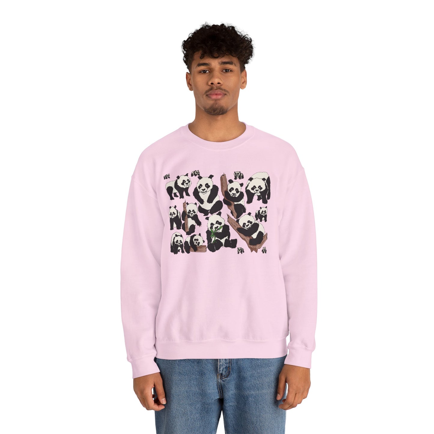 Cozy Panda Crewneck Sweatshirt - Soft Unisex Heavy Blend