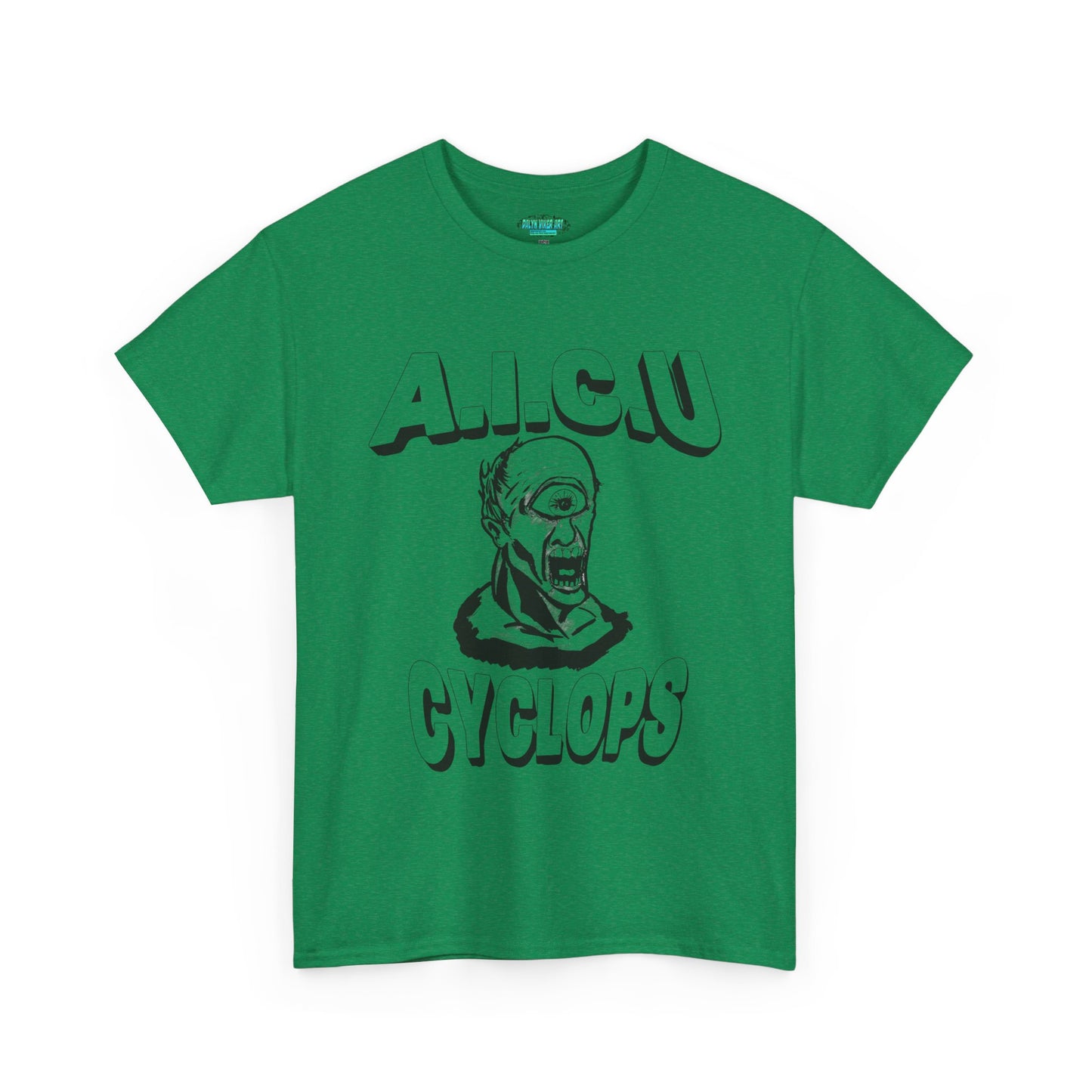 Graphic Unisex Tee - Fake AICU University Cyclops Mascot Mythology Shirt