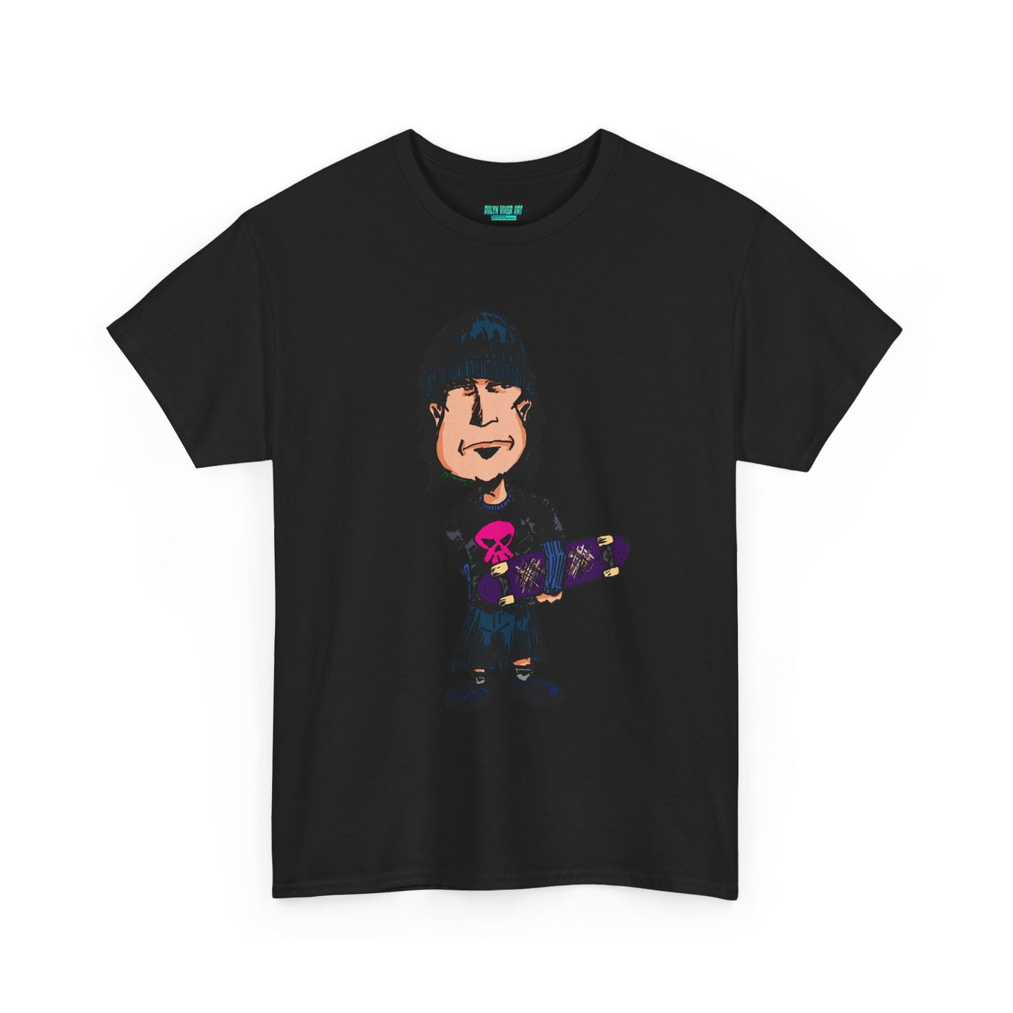 Rude Skater Dude - Skate Punk - Skater Kid Cartoon T‑Shirt — Cute Skateboarder Graphic Tee