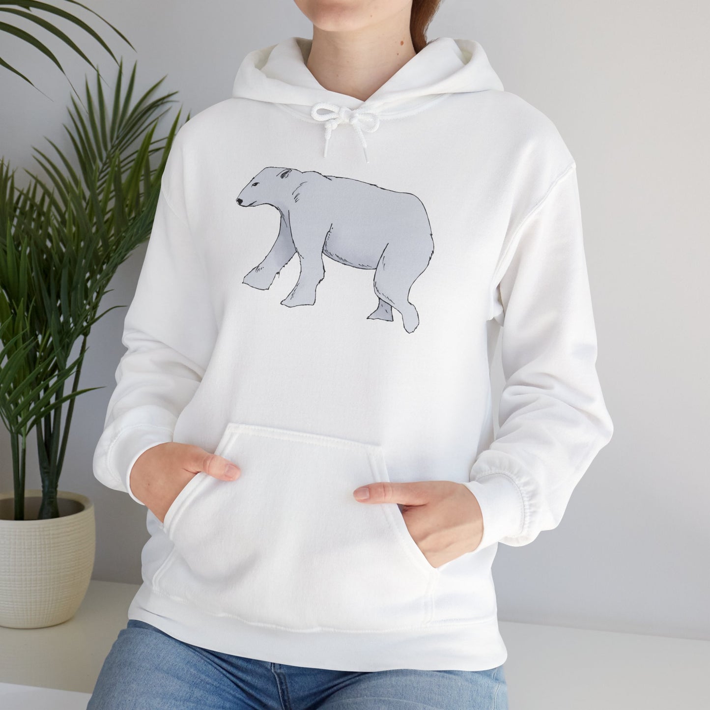 Cozy Polar Bear Hoodie - Warm Winter Fashion, Unisex Sweatshirt, Gift for Animal Lovers, Perfect for Cold Days, Cute Outdoor Wear