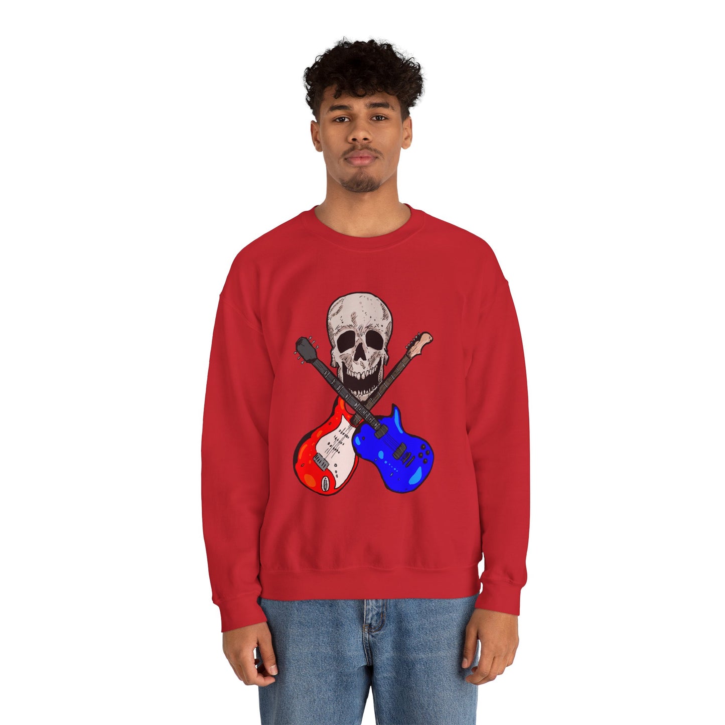 Skull and Guitar Crewneck Sweatshirt