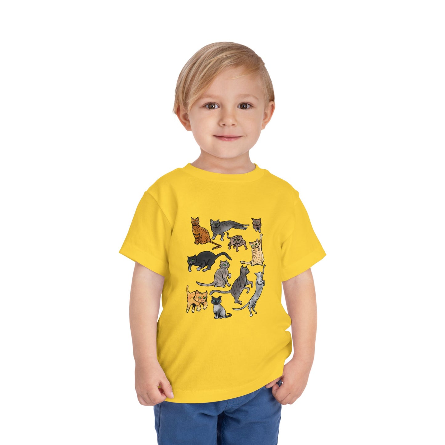 Toddler Tee — Playful Cat Pack Graphic Shirt for Kids
