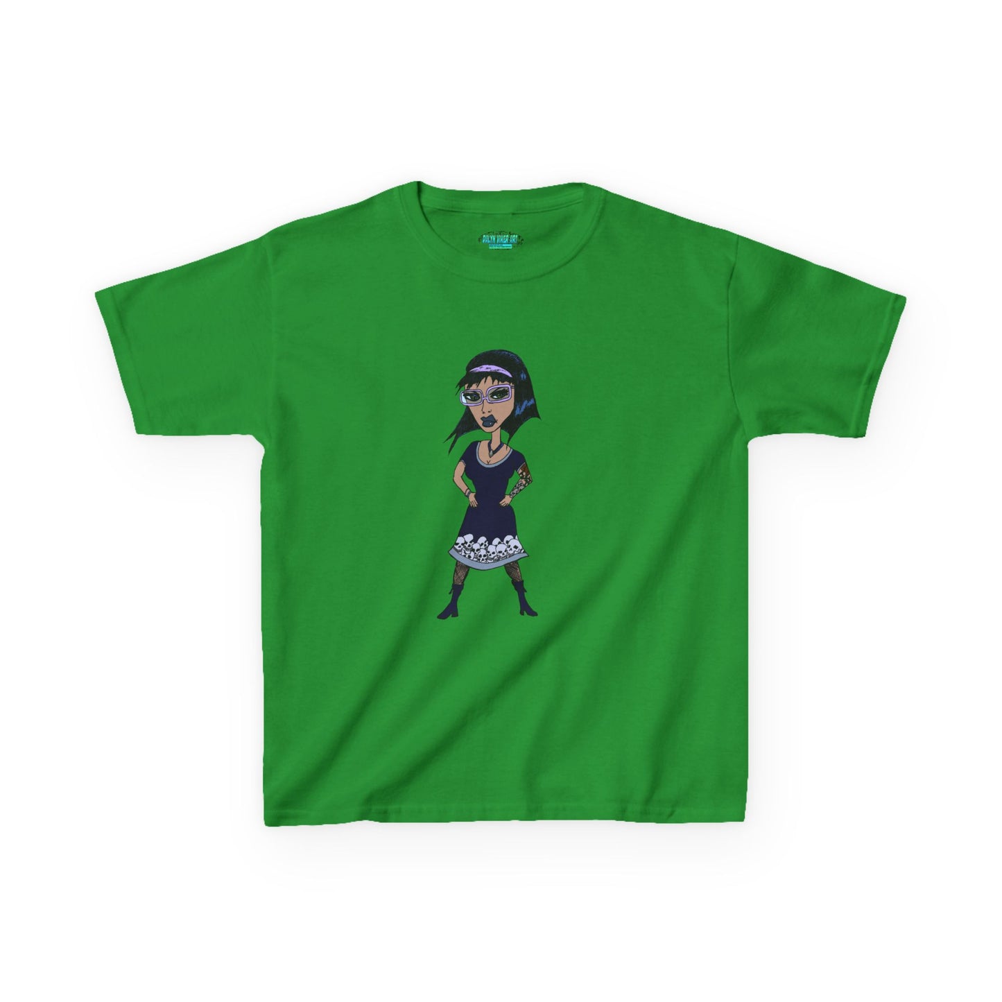 Kids Tee — Vintage Gothic Girl Cartoon Graphic Tee for Children