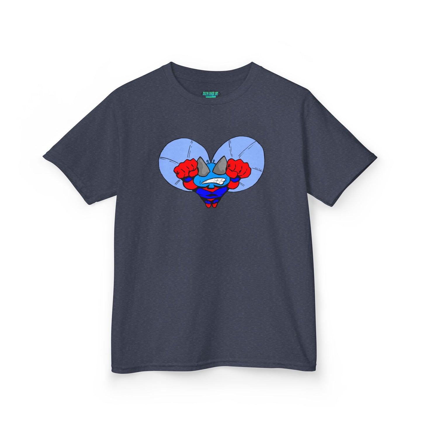 Astro-Fly Kids Superhero T‑Shirt — Cute Blue Hero Design