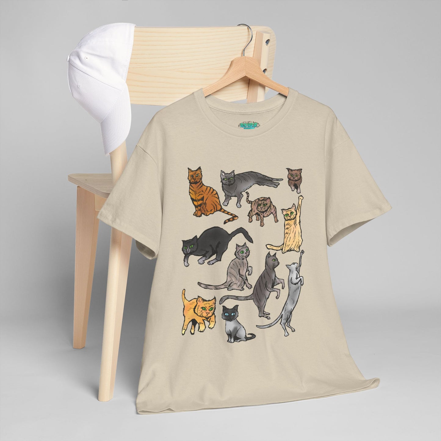 Cats Collage T-Shirt — Cute Cat Illustration Tee for Cat Lovers