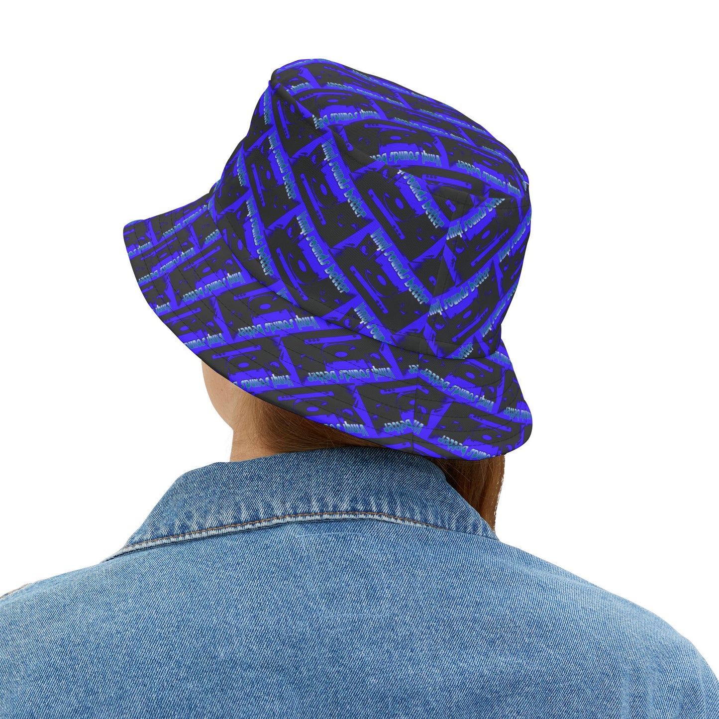 Vinyl Sounds Better Pattern Bucket Hat, Cool Summer Hat, Trendy Accessory for Music Lovers, Festival Gear, Unisex Bucket Hat