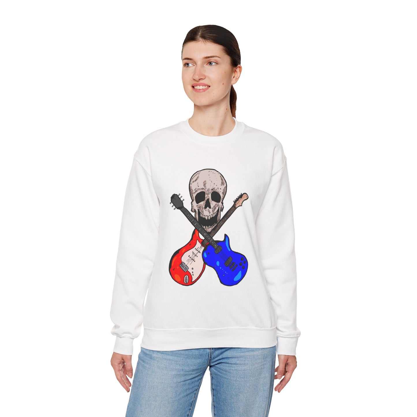 Skull and Guitar Crewneck Sweatshirt