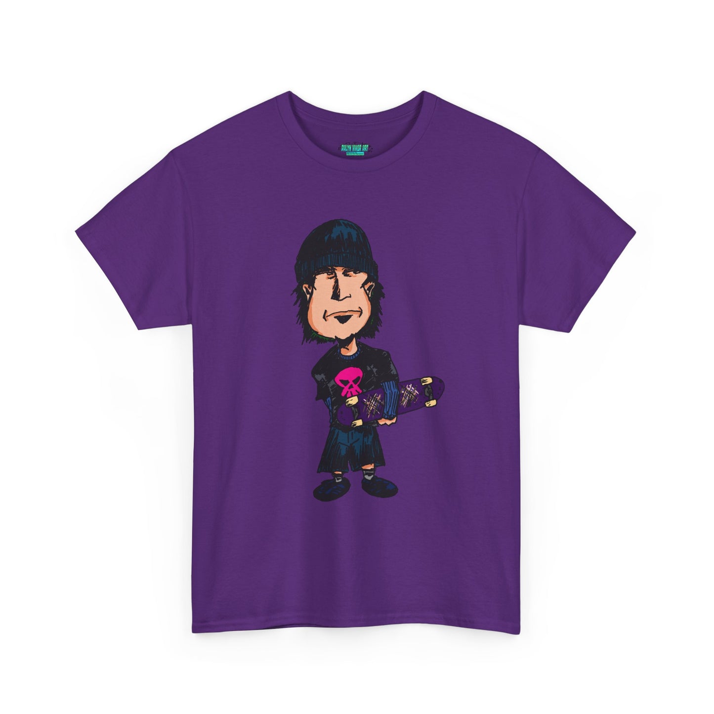 Rude Skater Dude - Skate Punk - Skater Kid Cartoon T‑Shirt — Cute Skateboarder Graphic Tee