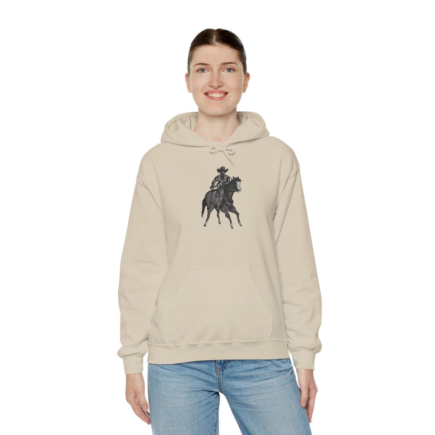 Horseback Rider Silhouette Hoodie – Western Equestrian Graphic Sweatshirt