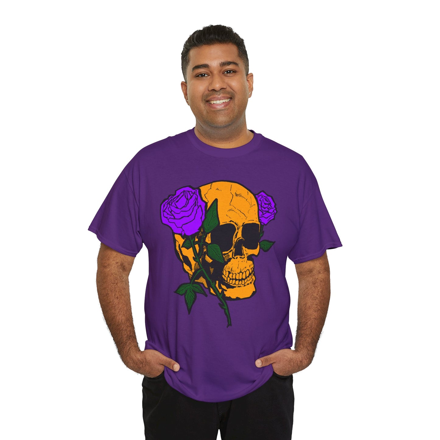 Skull and Roses Unisex Tee, Gothic Aesthetic Shirt, Vintage Graphic T-Shirt, Streetwear Essentials, Edgy Casual Wear