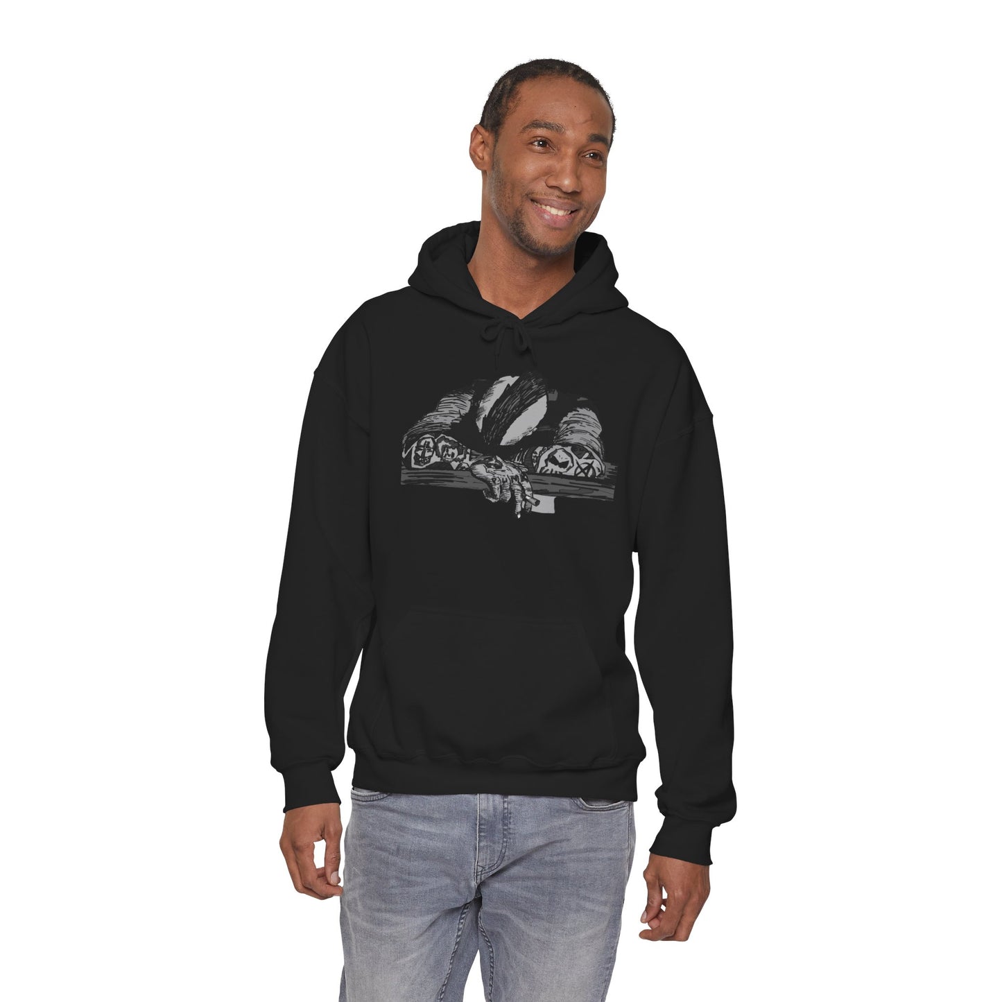 Punk and Done Unisex Hoodie with Artistic Design, Cozy Streetwear, Graphic Sweatshirt for Casual Vibes, Perfect Gift for Any Occasion