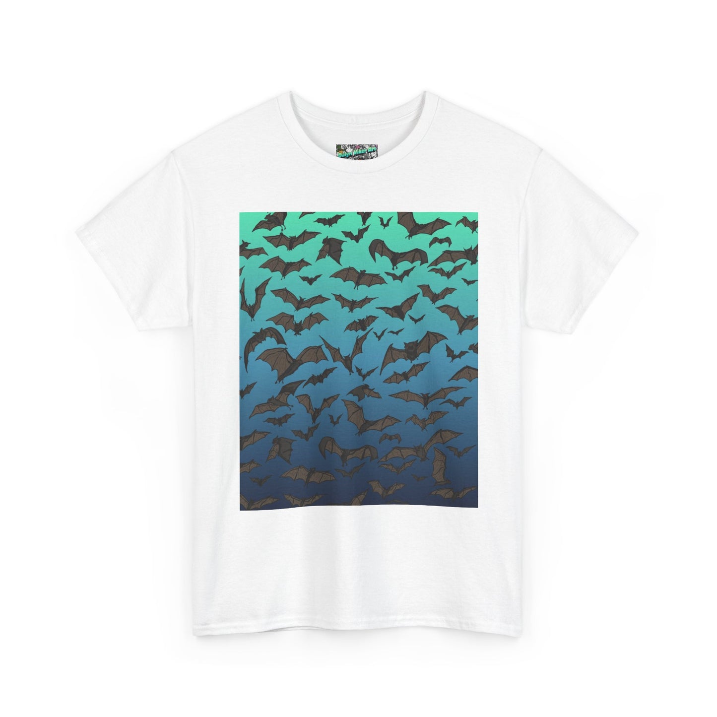 Bat Swarm Graphic Tee — Gradient Night Flight T-Shirt