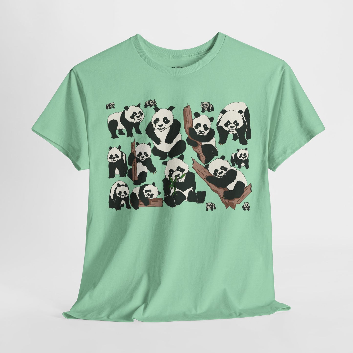 Cute Panda Design Unisex Heavy Cotton Tee | Animal Lover Gift, Casual Wear, Eco-Friendly Apparel, Nature Enthusiast Clothing