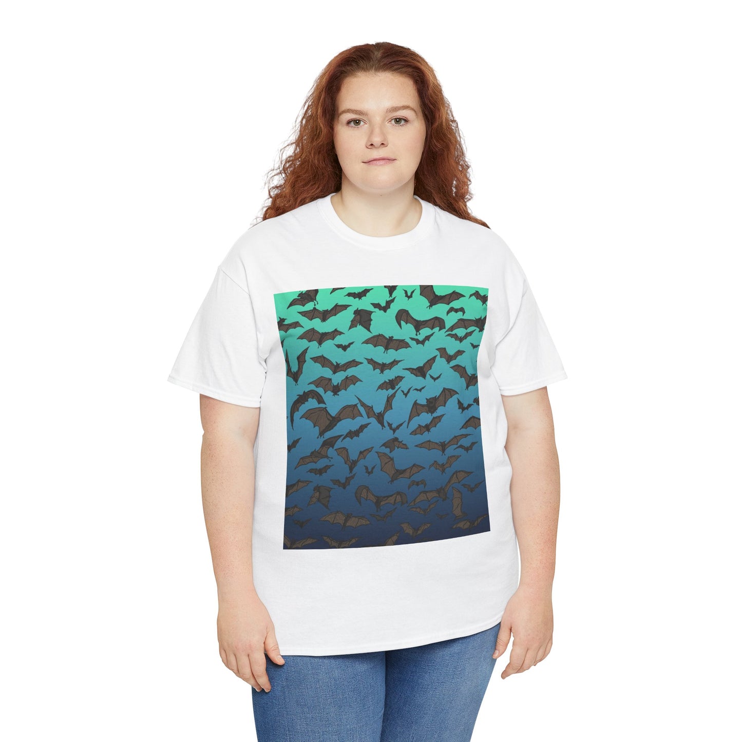Bat Swarm Graphic Tee — Gradient Night Flight T-Shirt