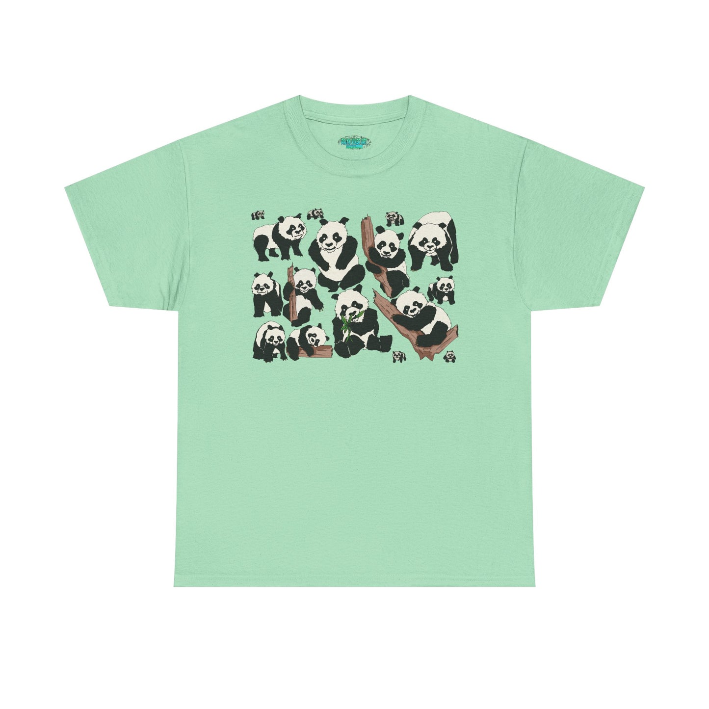 Cute Panda Design Unisex Heavy Cotton Tee | Animal Lover Gift, Casual Wear, Eco-Friendly Apparel, Nature Enthusiast Clothing