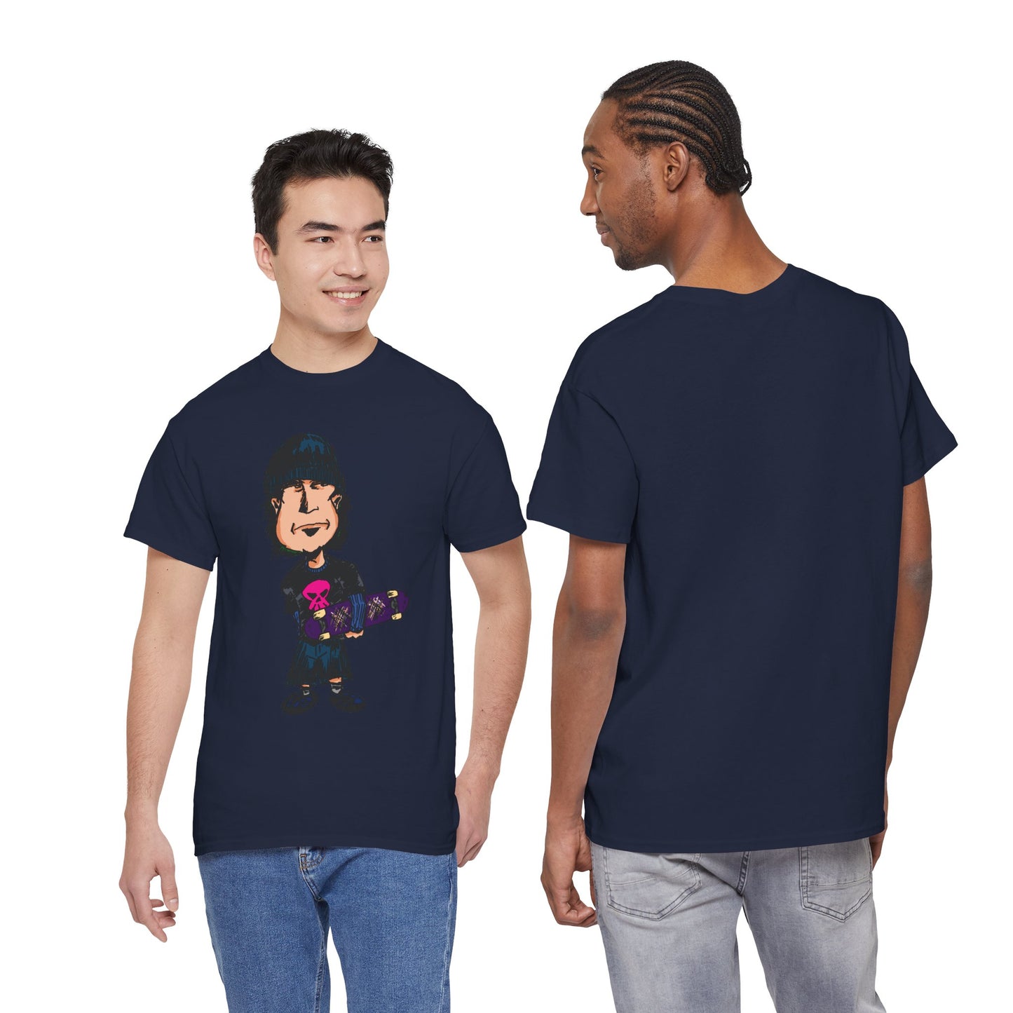 Rude Skater Dude - Skate Punk - Skater Kid Cartoon T‑Shirt — Cute Skateboarder Graphic Tee