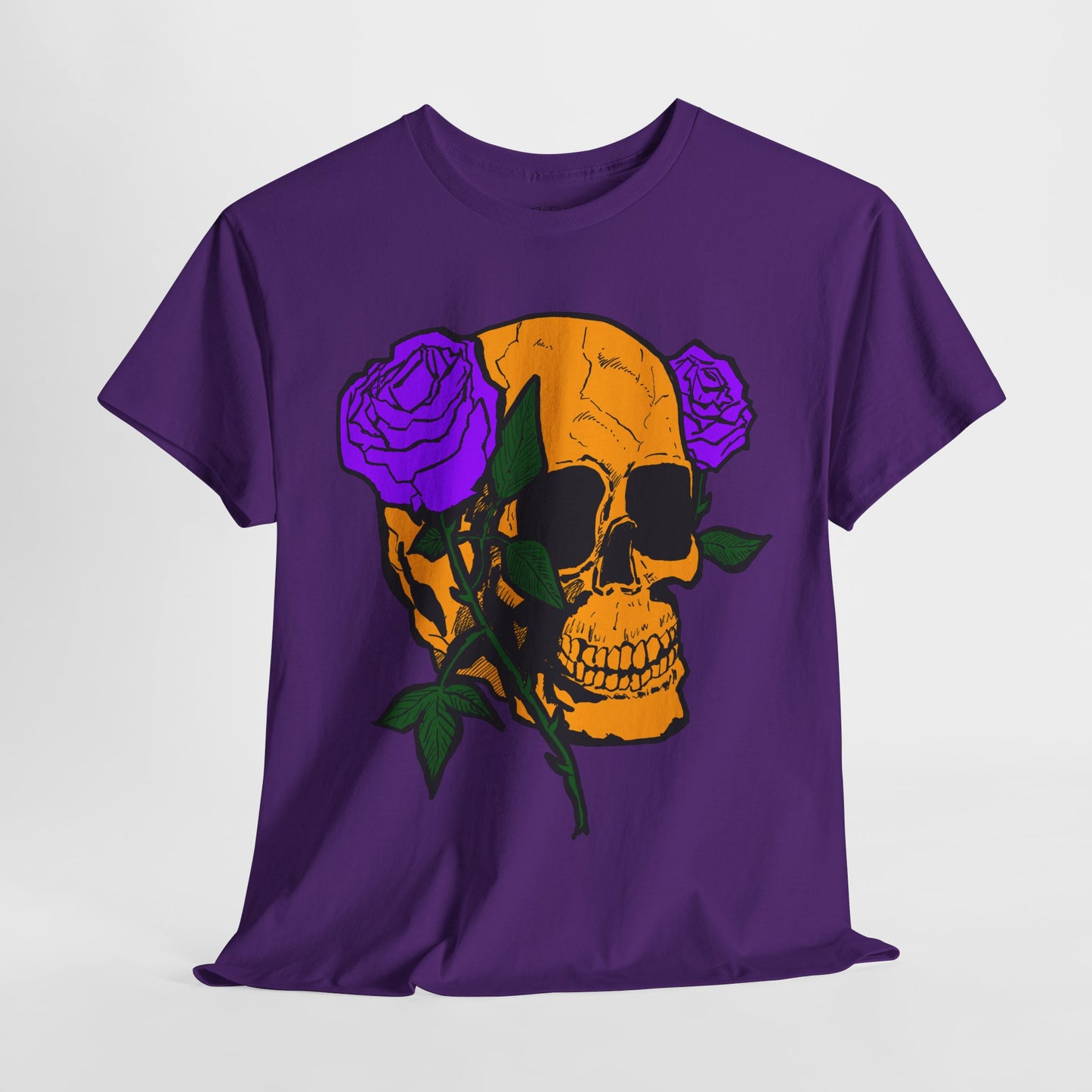 Skull and Roses Unisex Tee, Gothic Aesthetic Shirt, Vintage Graphic T-Shirt, Streetwear Essentials, Edgy Casual Wear