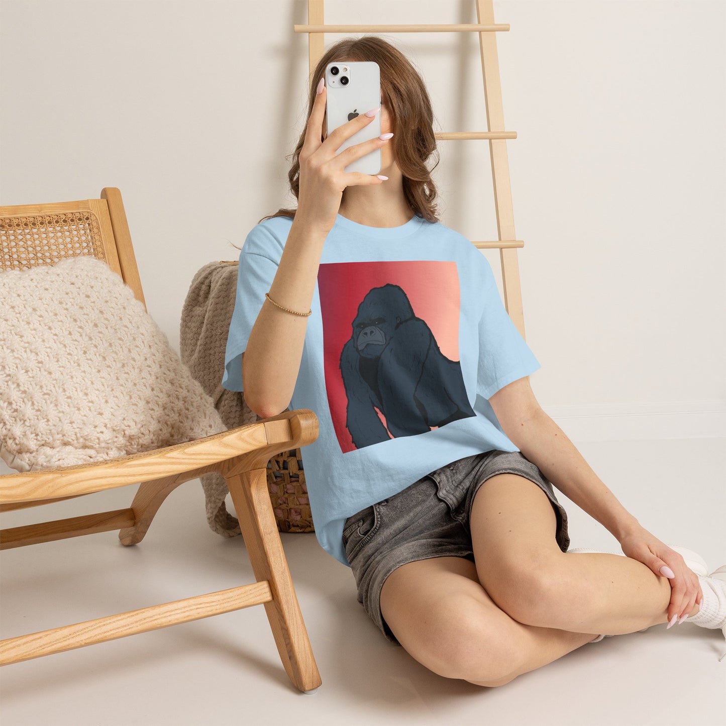 Gorilla Graphic Tee — Vintage Sunset Primate Illustration Shirt
