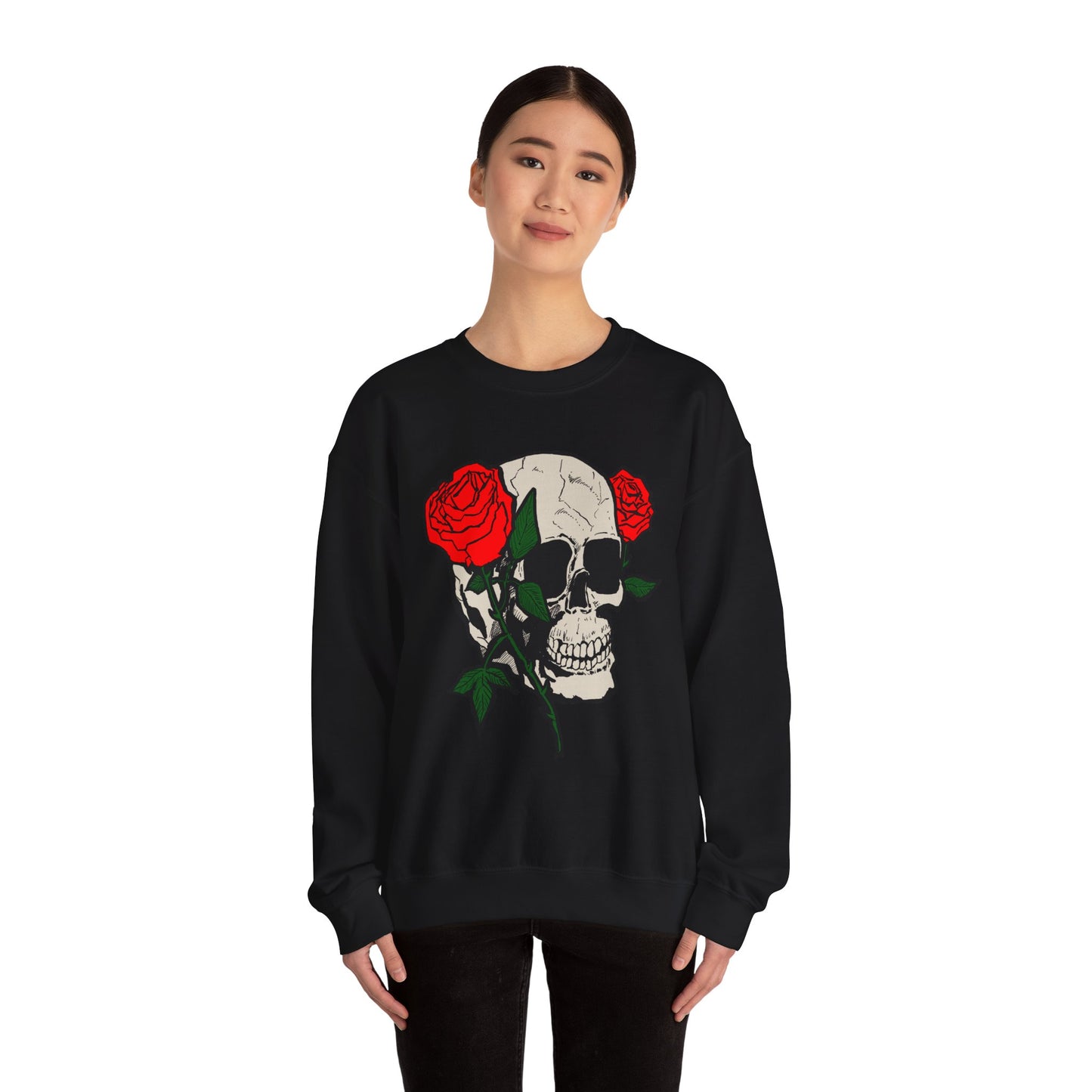 Skull and Roses Crewneck Sweatshirt