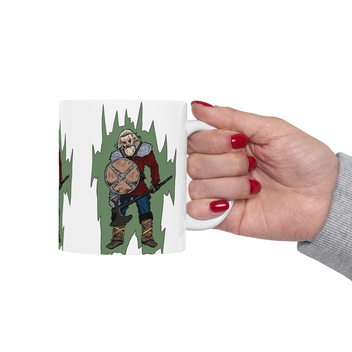 Epic Viking Warrior Ceramic Mug, Norse Mythology Gift, Coffee Cup for Gamers, Fantasy Lover's Mug, Unique Home Decor