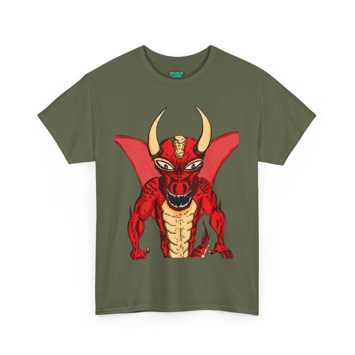 Bold Red Dragon Unisex Heavy Cotton Tee | Graphic Shirt for Anime Fans, Party Wear, Casual Outfit, Gift for Him/Her
