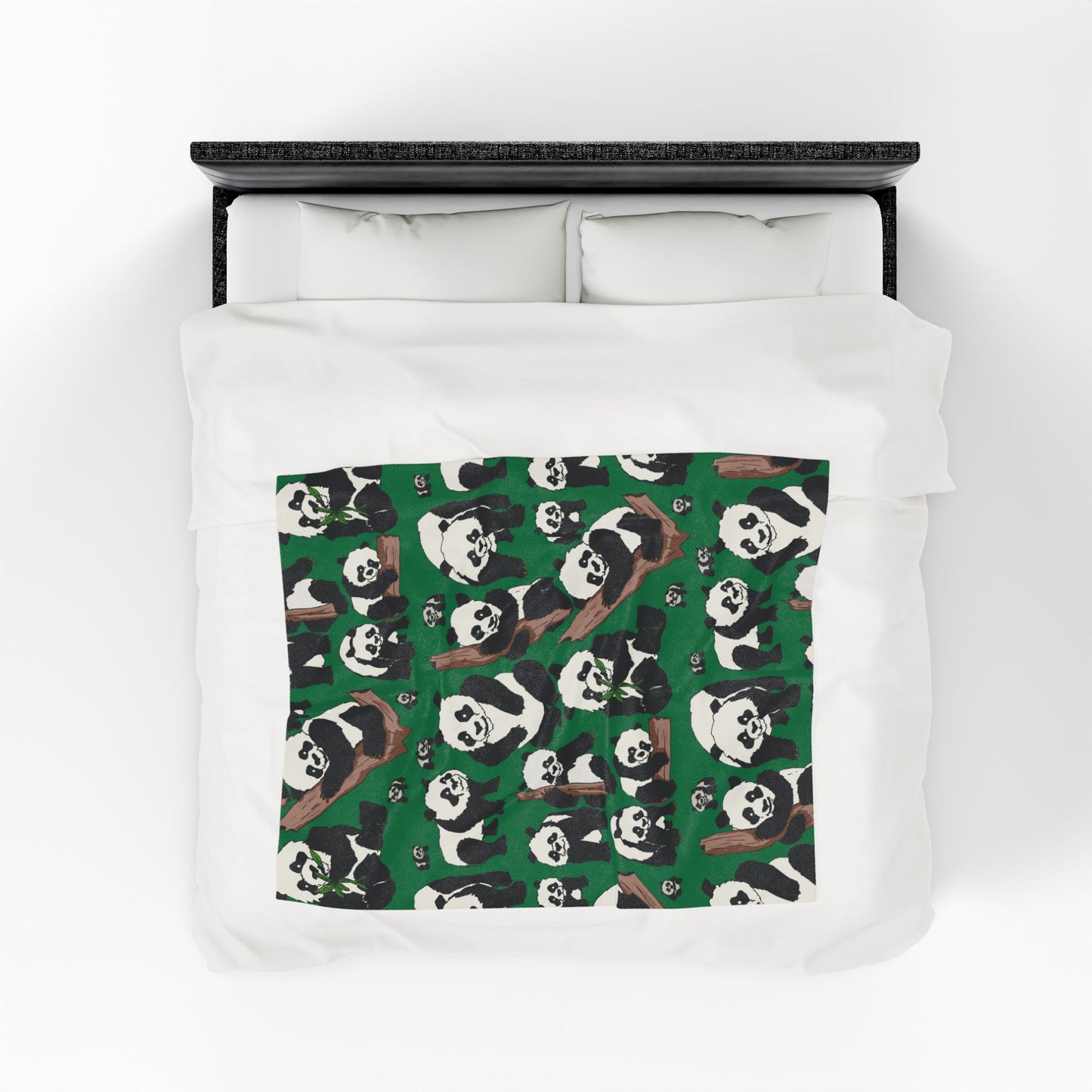 Cozy Panda Velveteen Plush Blanket | Soft Throw for Kids, Nursery Decor, Animal Lover Gift, cuddly sofa blanket, Warm Home Accessory