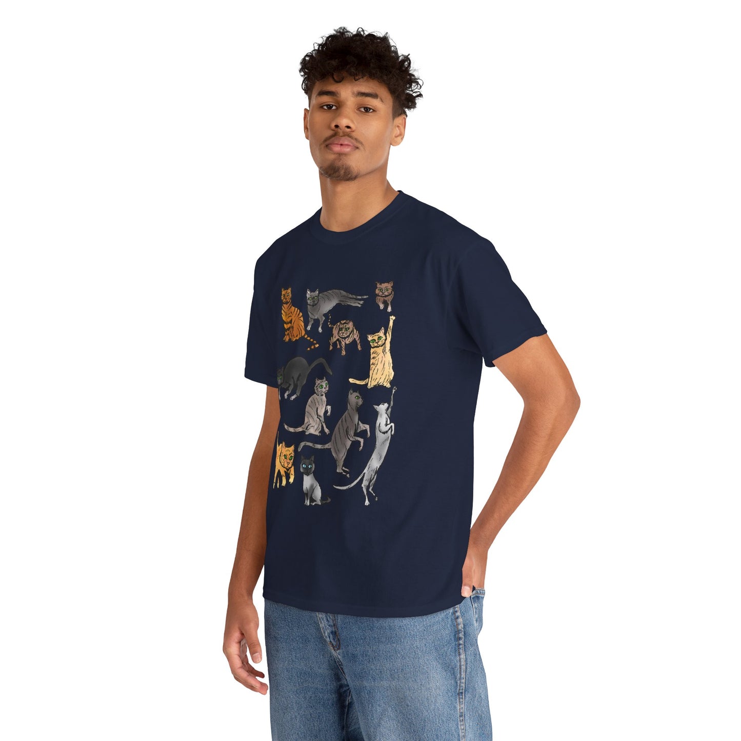 Cats Collage T-Shirt — Cute Cat Illustration Tee for Cat Lovers