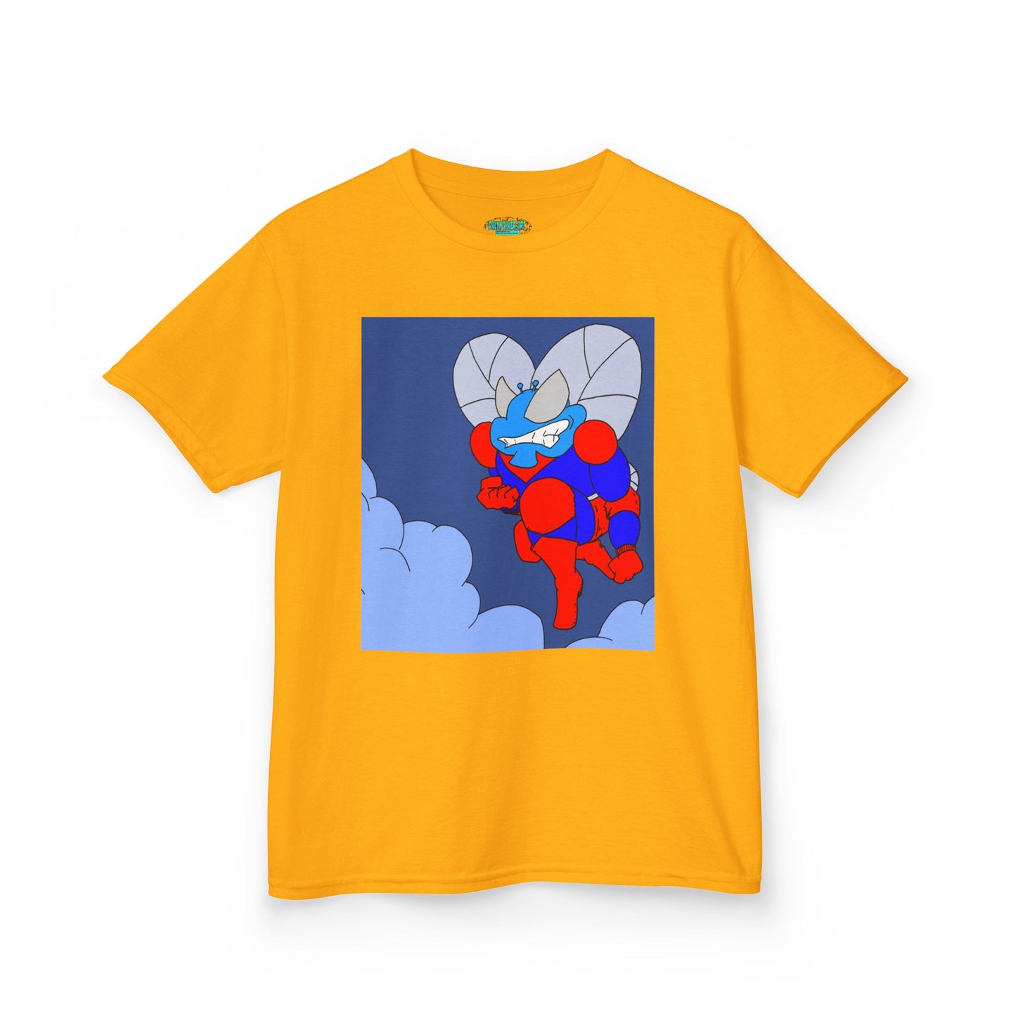 The Astounding Astro-Fly - Up in the Clouds - Kids Superhero Graphic Tee - Fun Cartoon Design for Playful Days