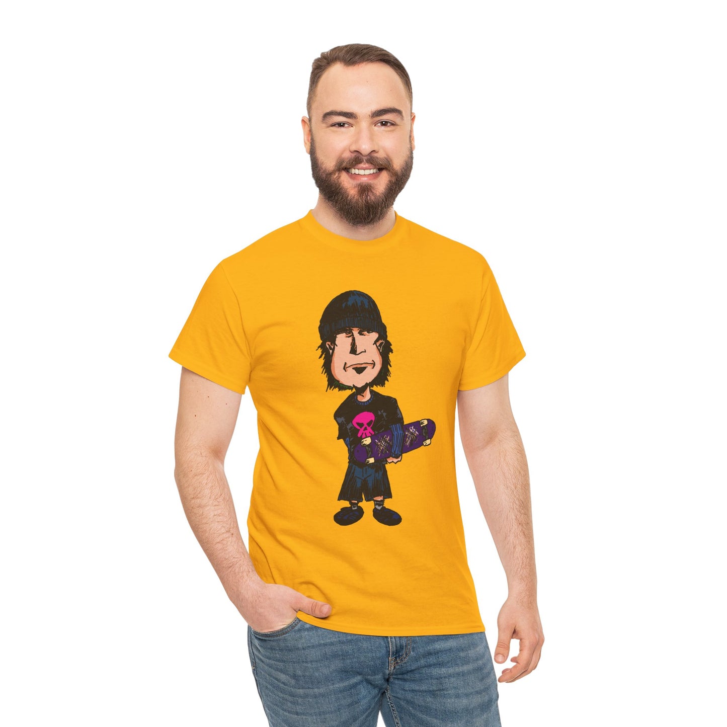 Rude Skater Dude - Skate Punk - Skater Kid Cartoon T‑Shirt — Cute Skateboarder Graphic Tee