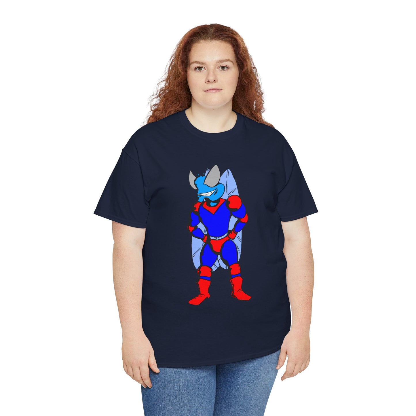 Astro-Fly Hero Graphic Tee - Blue & Red Superhero T-Shirt