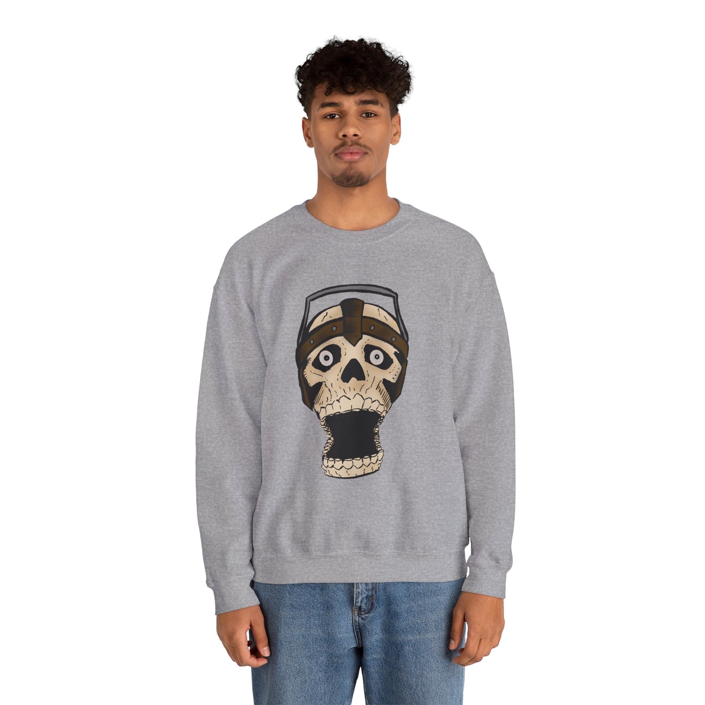 Screaming Skull Graphic Crewneck Sweatshirt - Unisex Heavy Blend