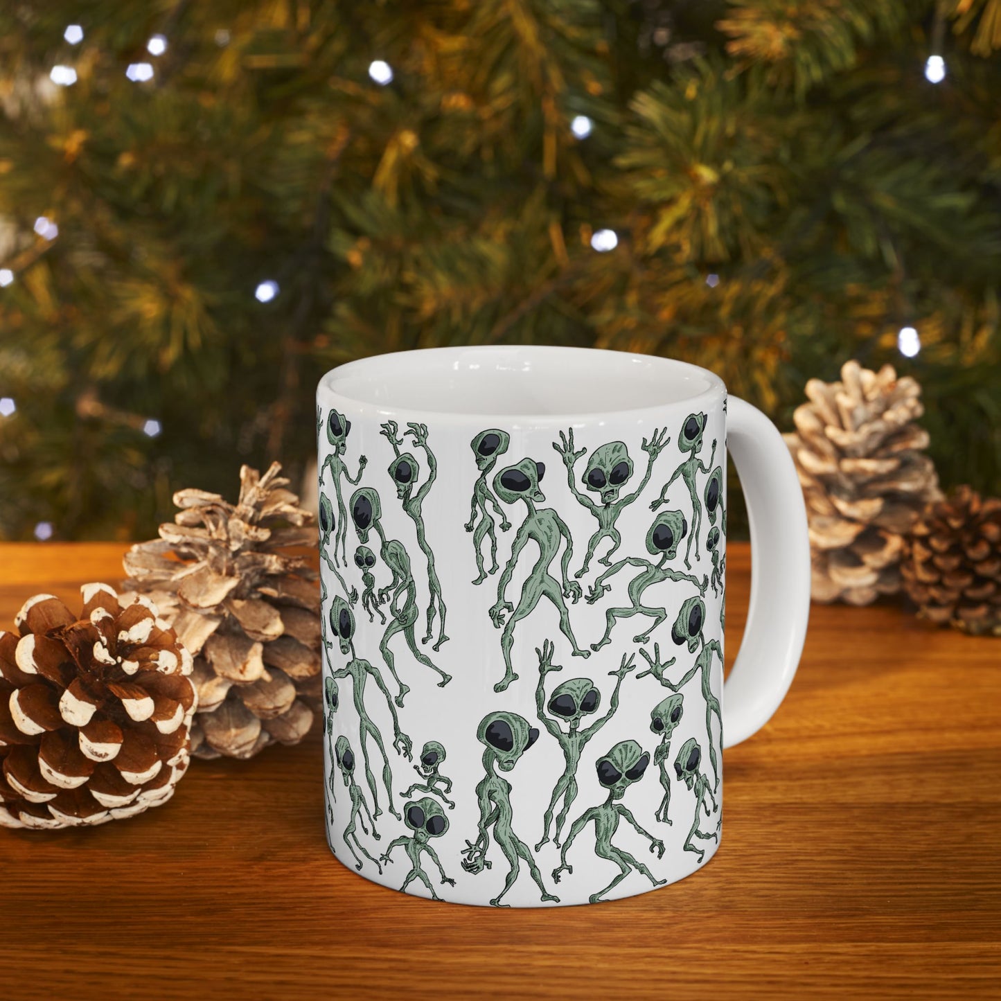Alien Dance Party Ceramic Mug - Fun Gift for Sci-Fi Lovers, Unique Coffee Cup, Quirky Kitchen Decor, Perfect for Birthdays, Holidays