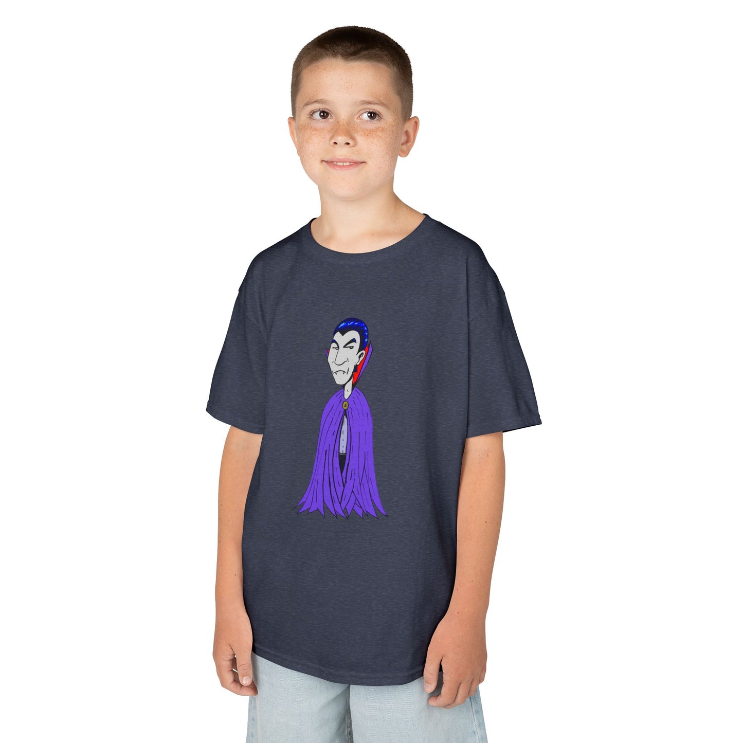 Kids Vampire T-Shirt — Cute Purple Dracula Tee for Halloween