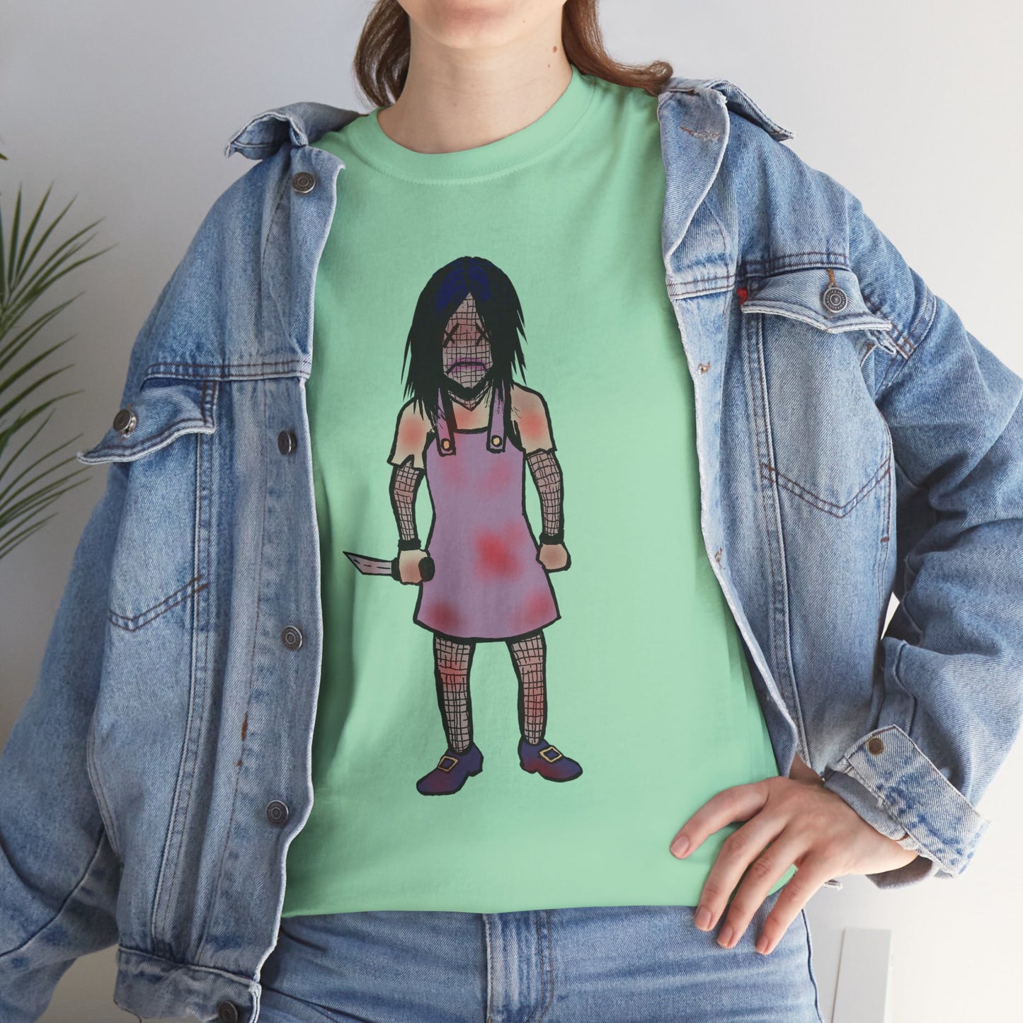 Evil Doll Graphic Tee with Horror Design, Halloween Outfit, Unisex Cotton Shirt, Unique Gift for Horror Fans, Graphic T-Shirt, Statement Wear