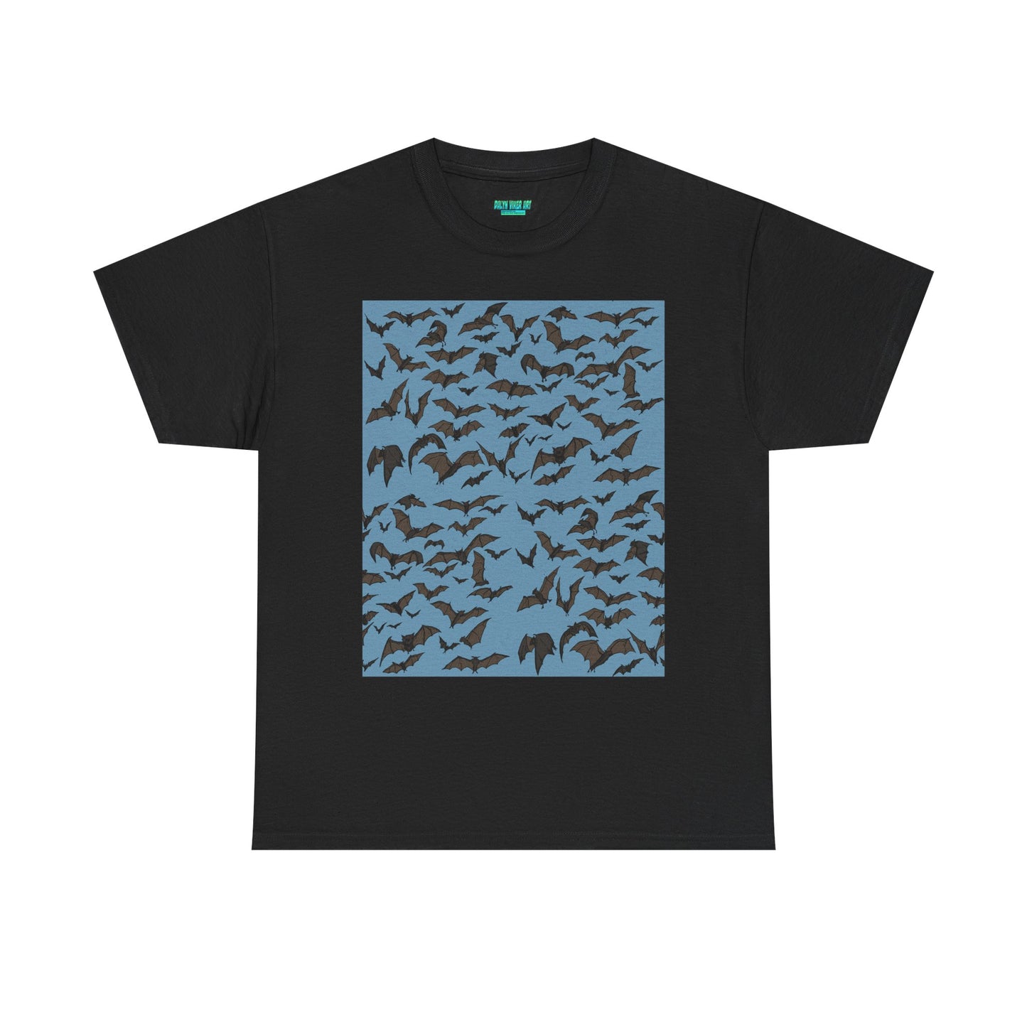 Unisex Bat Print Cotton Tee, Casual Graphic Tee, Halloween Apparel, Unique Gift for Animal Lovers, Stylish Everyday Wear