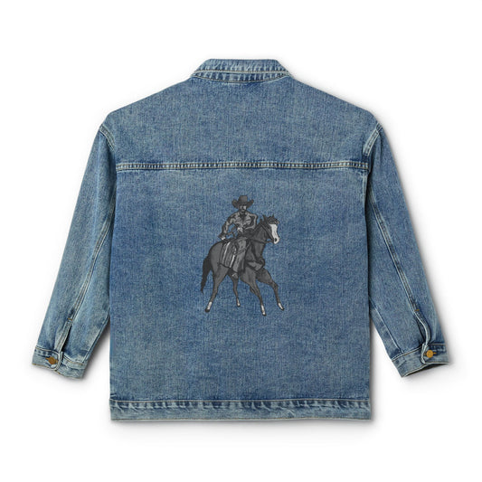 Denim Jacket - Vintage Cowboy Rider Back Graphic
