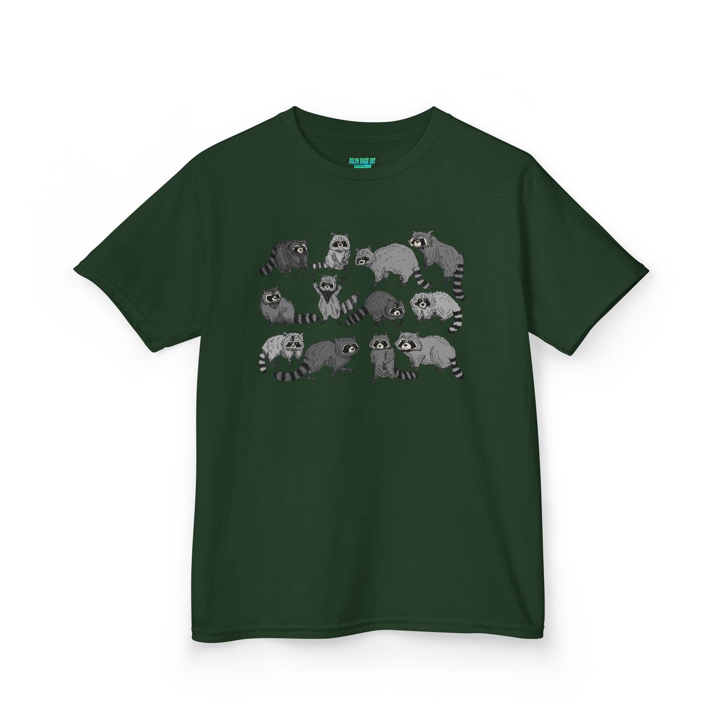 Cute Raccoons Pattern Kids Tee, Animal Lover Gift, Funny Raccoon Shirt, Children's Apparel, Birthday Outfit, Pet Lover Tee