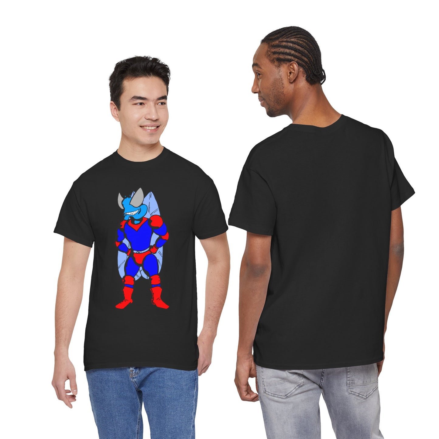 Astro-Fly Hero Graphic Tee - Blue & Red Superhero T-Shirt