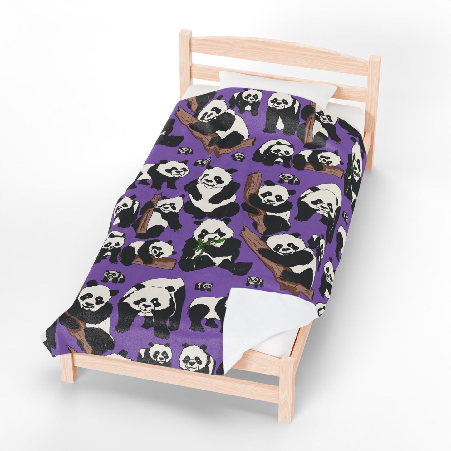 Cozy Panda Velveteen Plush Blanket, Soft Throw for Kids, Cute Animal Decor, Gift for Nature Lovers, Snuggle Up on Cold Nights
