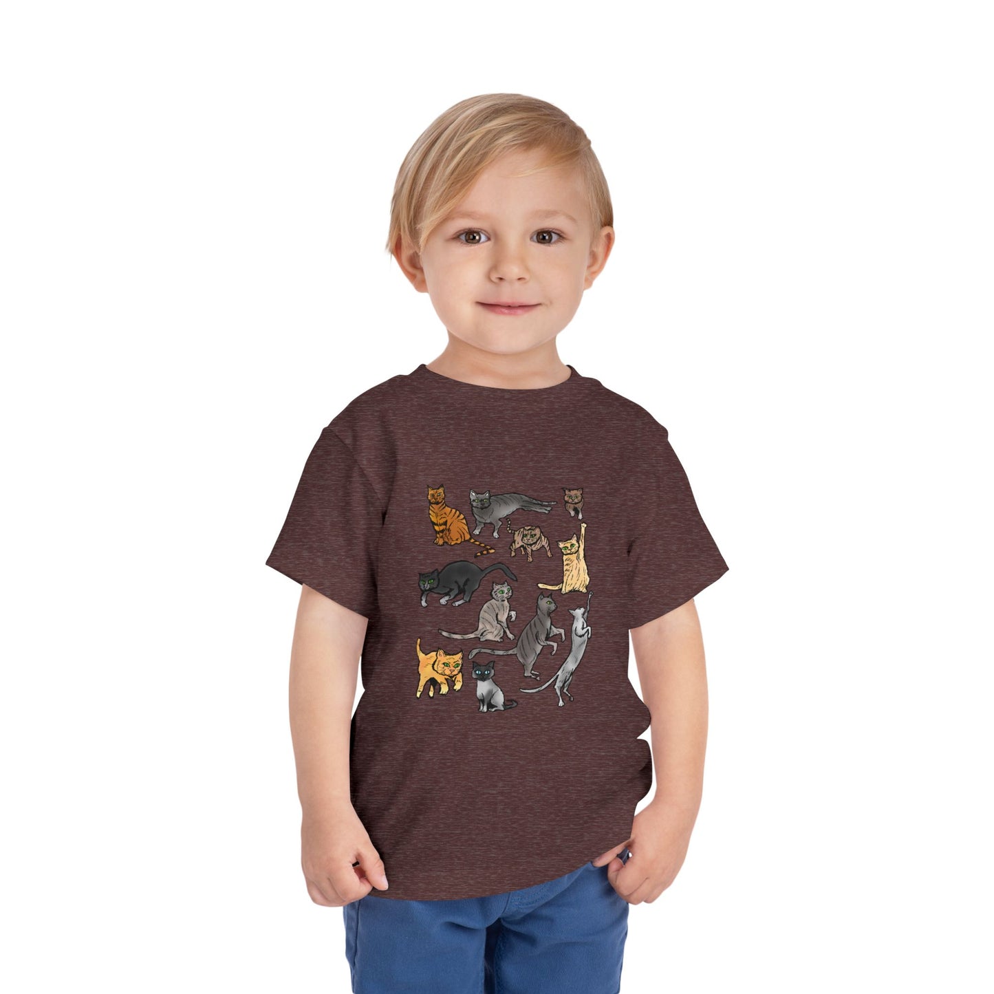 Toddler Tee — Playful Cat Pack Graphic Shirt for Kids