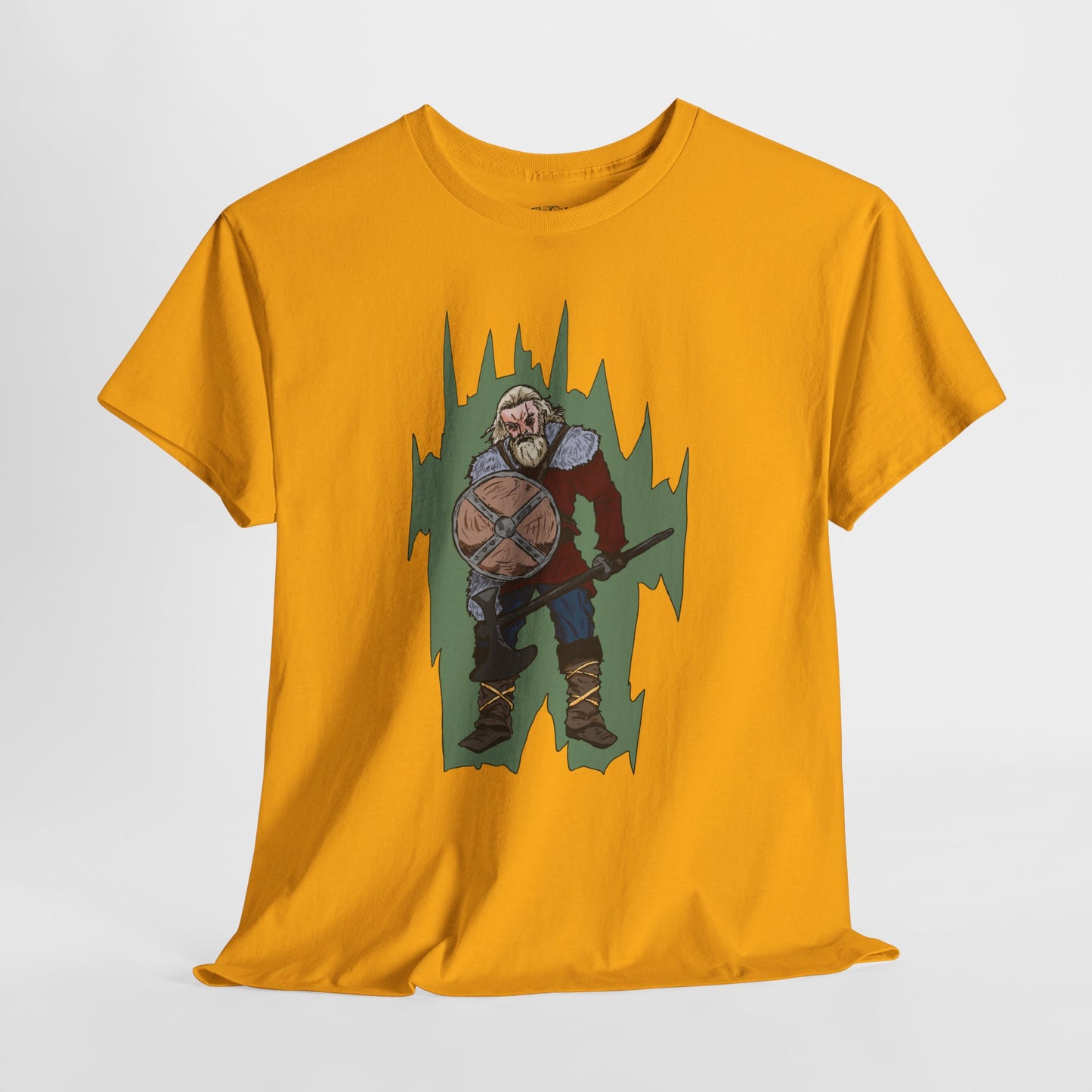 Epic Warrior Graphic Tee, Unisex Heavy Cotton Shirt, Casual Wear, Gamer Gift, Medieval Art Clothing, Battle Theme Fashion
