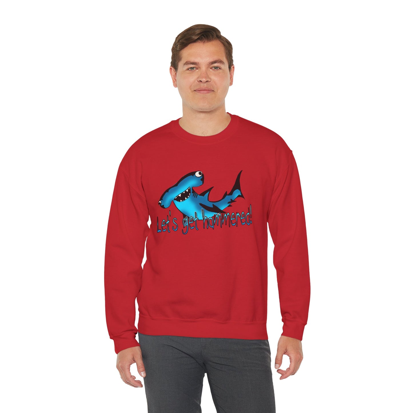 Harley Hammerhead Playful Shark Sweatshirt - 'Let's Get Hammered' Crewneck