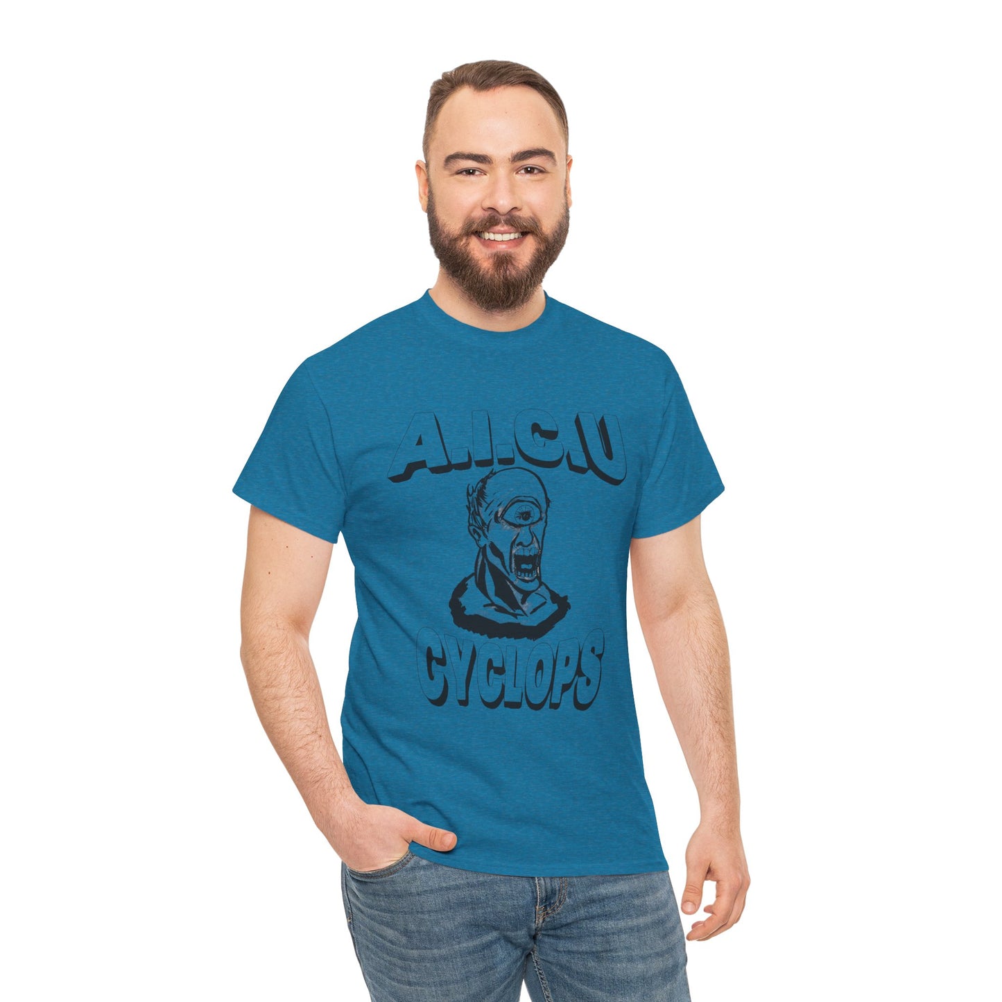 Graphic Unisex Tee - Fake AICU University Cyclops Mascot Mythology Shirt