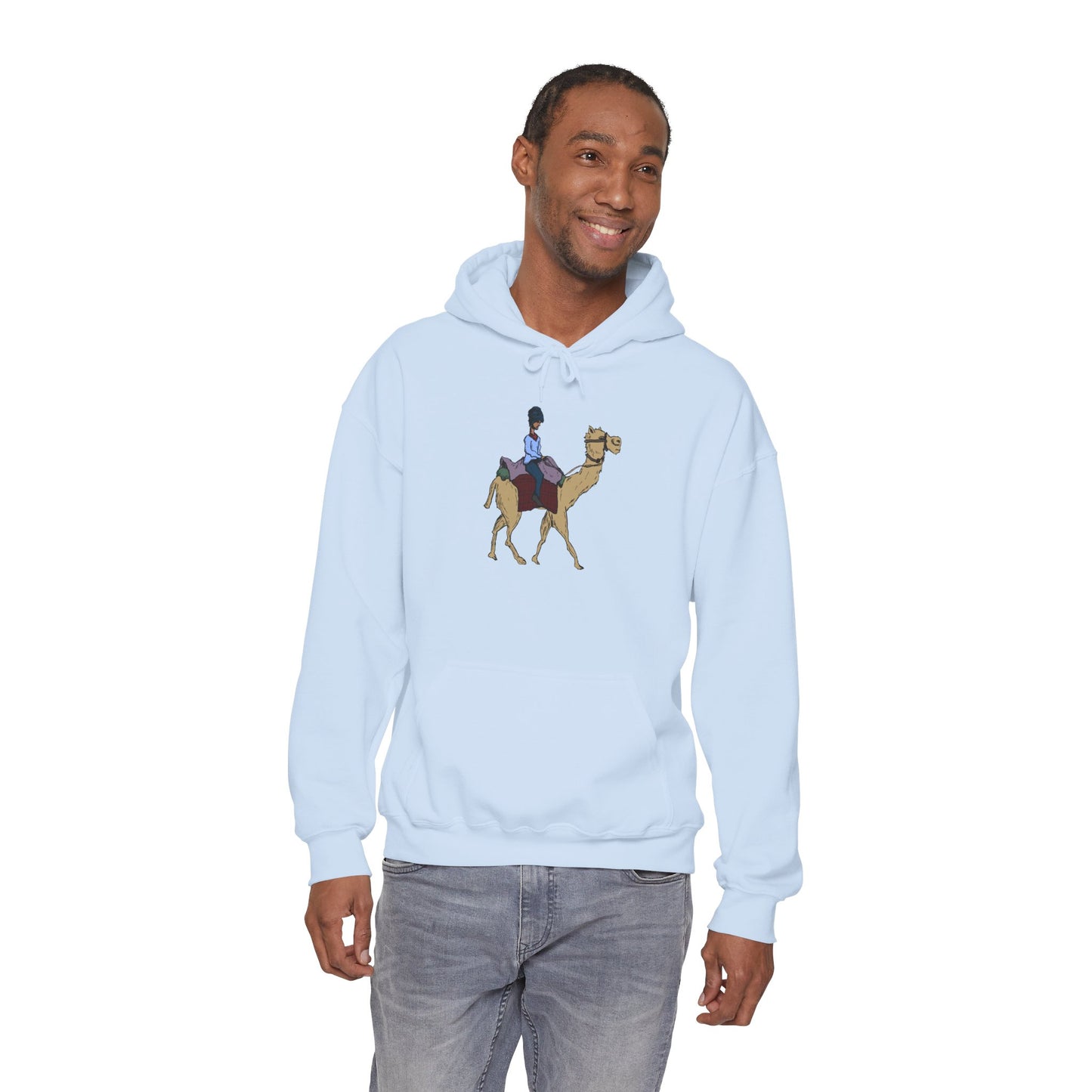 Camel Ride Hoodie, Cozy Unisex Pullover Sweatshirt, Fun Animal Lover Gift, Perfect for Travel & Adventure Enthusiasts