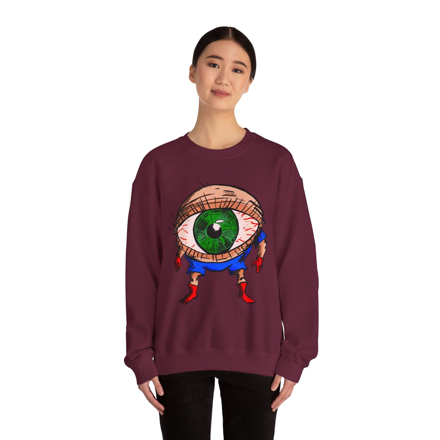 Terrif-EYE-ing Unique Cartoon Eye Sweatshirt - Unisex Heavy Blend™