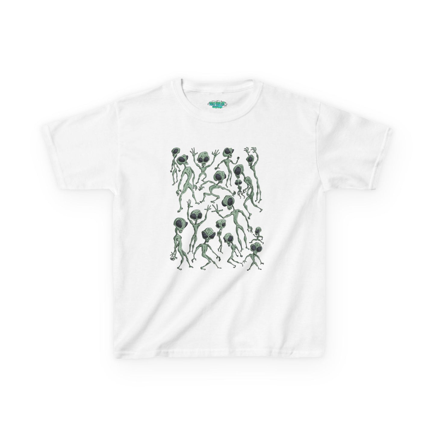 Alien Dance Party Kids Playful Graphic Tee, Kids T-Shirt, Fun Children’s Apparel, Unique Gift for Kids, Summer Wear, Kids Graphic Shirt